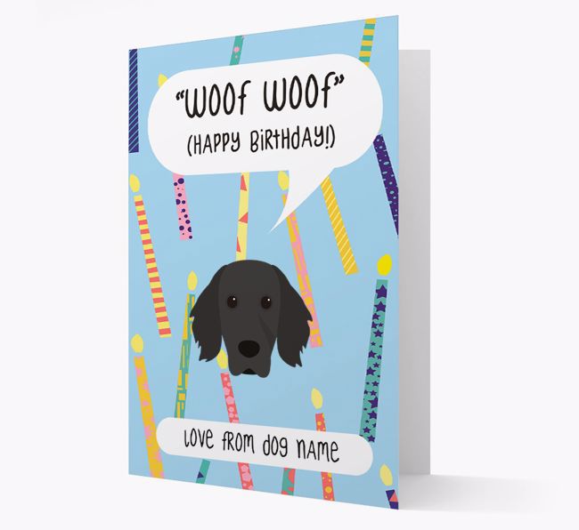 Personalized 'Woof Woof' Birthday Card with {breedFullName} Icon